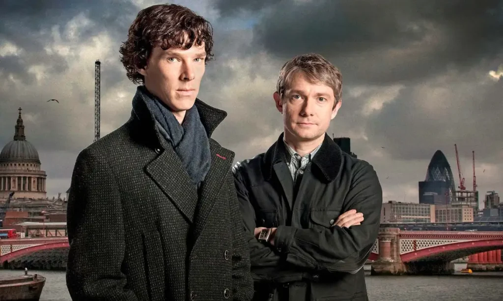 Sherlock é ideal para aprender inglês britânico avançado com diálogos rápidos e complexos.